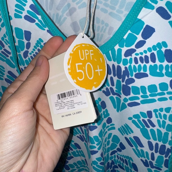 Capelton Road NEW Seaside Beach Dress Mosaic Waves Print  UPF 50+ Swim Coverup S - Picture 6 of 9